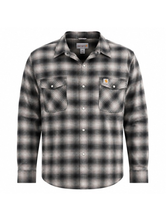 Carhartt Other - Carhartt Rugged Flex Hamilton Plaid Snap Front Flannel Shirt 3XL Gray 103855